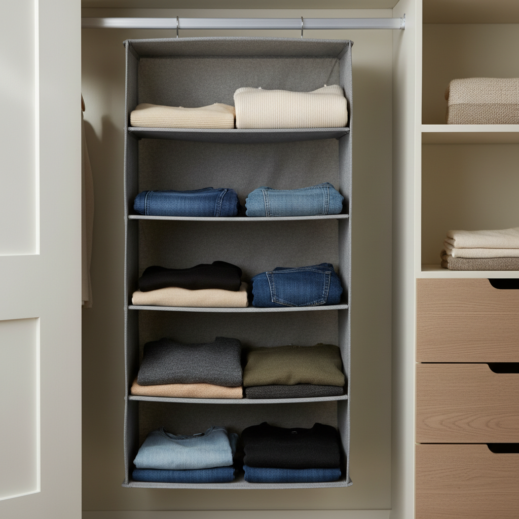 Hanging Closet Organizer with 6 Shelves